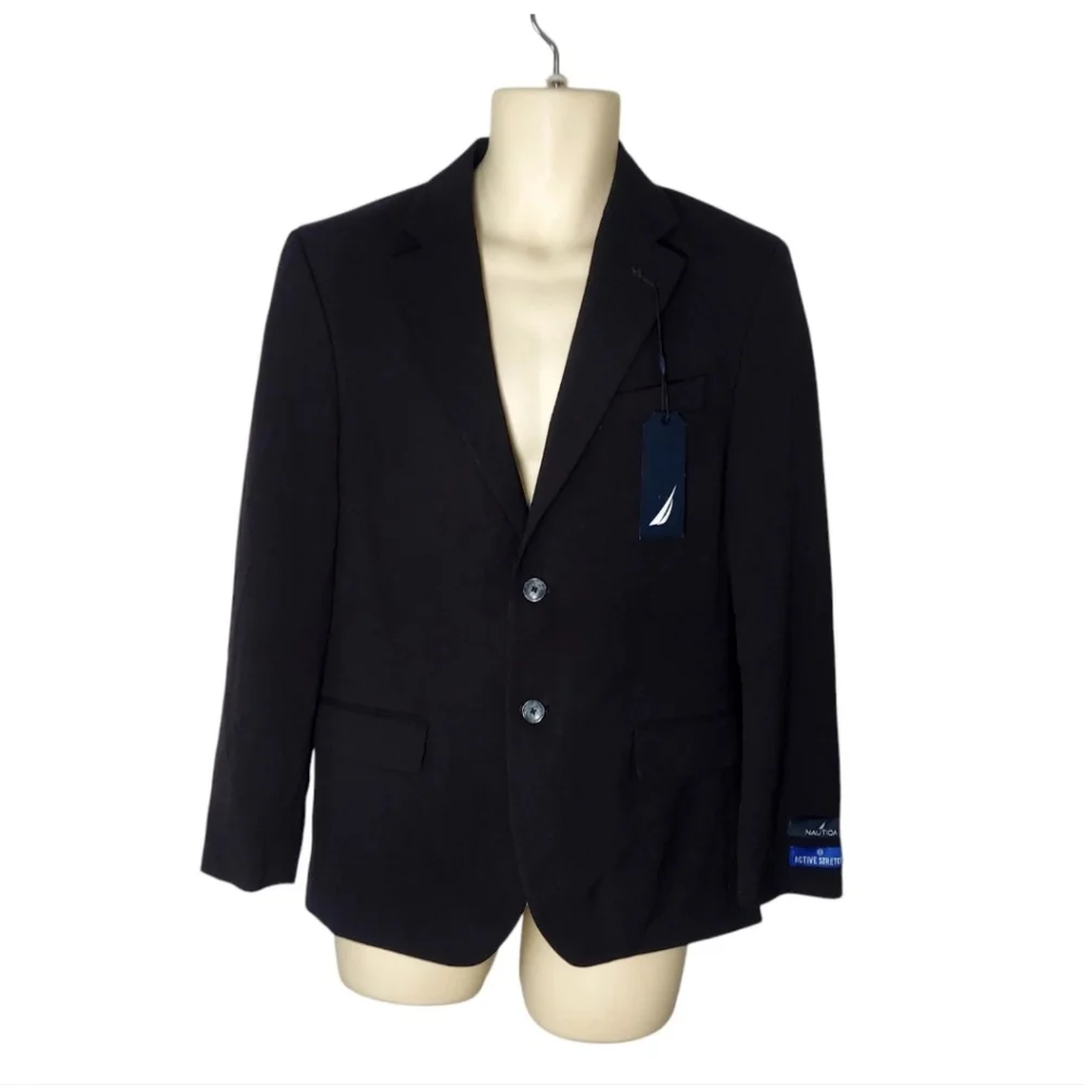 Nautica Mens Blazer Size 44 Long Black Jacket 2 Button Suit Separate New